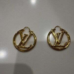 Louis Vuitton (copy) Logo Hoop Earrings